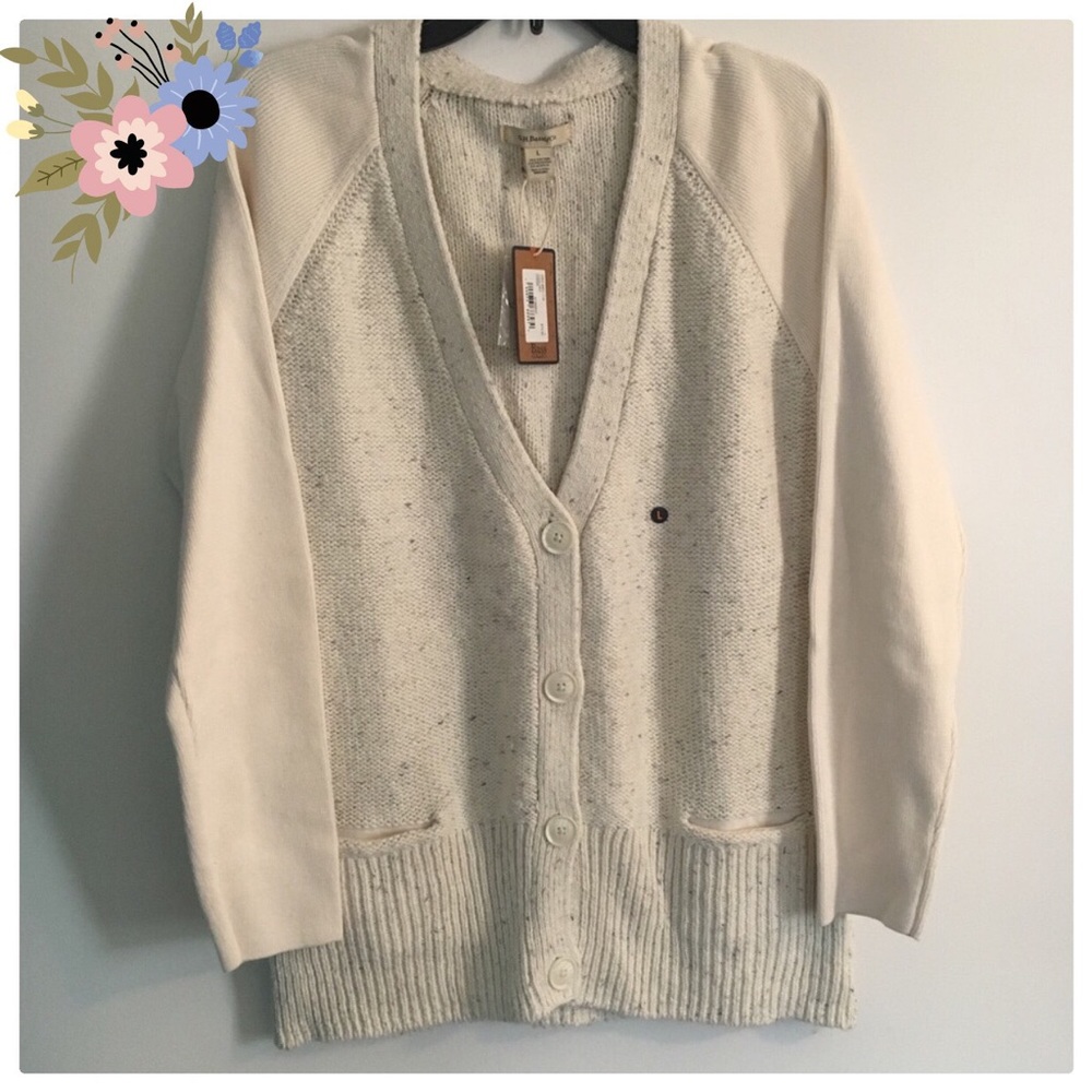 GH BASS Beige Women’s Cardigan, Size L